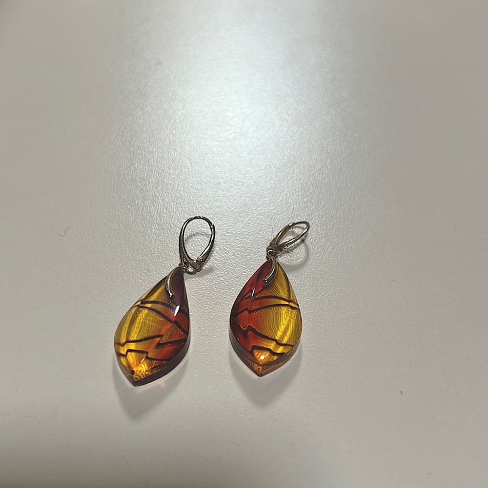 Genuine Amber stone earrings